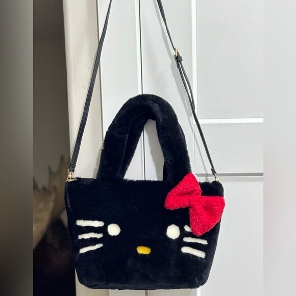 Colorblock Handmade Real Shearling Kitty Cat Large Tote/Shoulder Bag/Crossbody - Picture 3 of 16